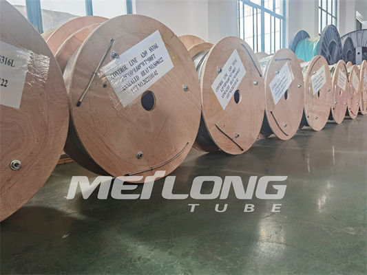 دوبلكس 2507 لفائف الأنابيب الفولاذية Hydraaling ASTM A269 304 خط التحكم في الأنبوب الشعري من الفولاذ المقاوم للصدأ