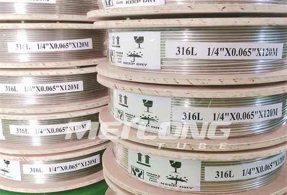 NACE MR0175 / ISO15156 SS الأنابيب الهيدروليكية غير الملحومة SS316L ASTM A269 لفائف الأنابيب الفولاذية