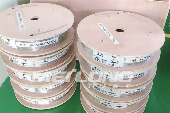 NACE MR0175 / ISO15156 SS الأنابيب الهيدروليكية غير الملحومة SS316L ASTM A269 لفائف الأنابيب الفولاذية