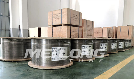 صلب Ss الأنابيب الهيدروليكية الفولاذ المقاوم للصدأ الأنابيب الشعرية 1/4 ''Od X 0.065'' Wt