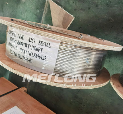 خط شعري من سبائك النيكل ASTM A269 بطول 12000 متر أنابيب حرارية أرضية ملفوفة شعرية