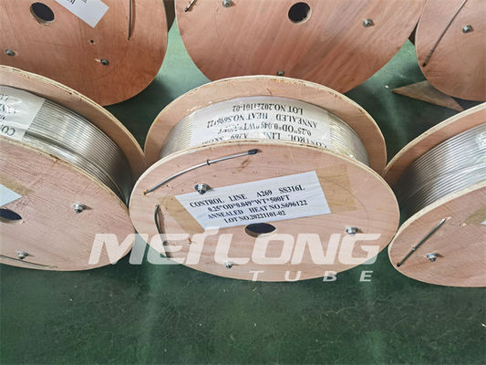 خط شعري من سبائك النيكل ASTM A269 بطول 12000 متر أنابيب حرارية أرضية ملفوفة شعرية